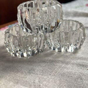 Lot of 3 cut glass open salt bowls. Victorian ornate